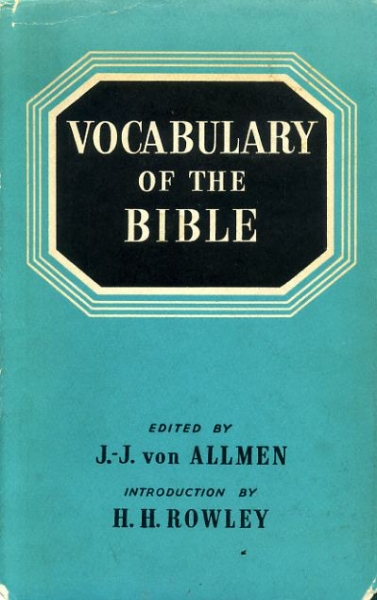 Image for VOCABULARY OF THE BIBLE