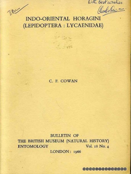 Image for INDO-ORIENTAL HORAGINI (Lepidoptera: Lycaenidae) Bulletin of the British Museum (Natural History) Vol 18, No 4