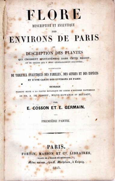 Image for FLORE DESCRIPTIVE ET ANALYTIQUE DES ENVIRONS DE PARIS ou Description des Plantes