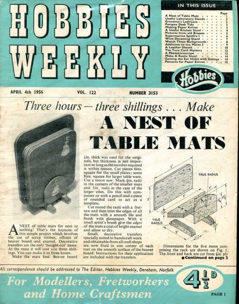 Image for Hobbies Weekly April 1956 (four issues)