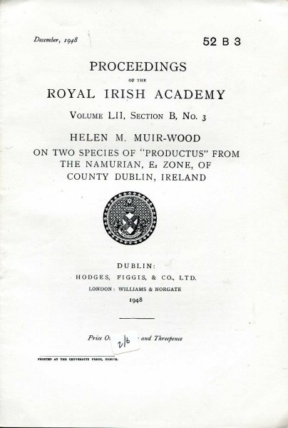 Image for Proceedings of the Royal Irish Academy volume 53, Section B, No 15 - A Visean Cephalopod Fauna in the Rush Slates of Co Dublin