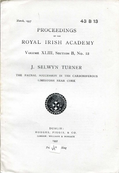 Image for Proceedings of the Royal Irish Academy volume XLIII, Section B, No 13 - The Faunal Succession in the Carboniferous Limestone near Cork
