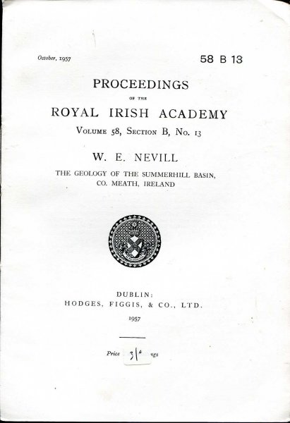 Image for Proceedings of the Royal Irish Academy volume 58, Section B, No 13 - The Geology of the Summerhill Basin, Co Meath, Ireland