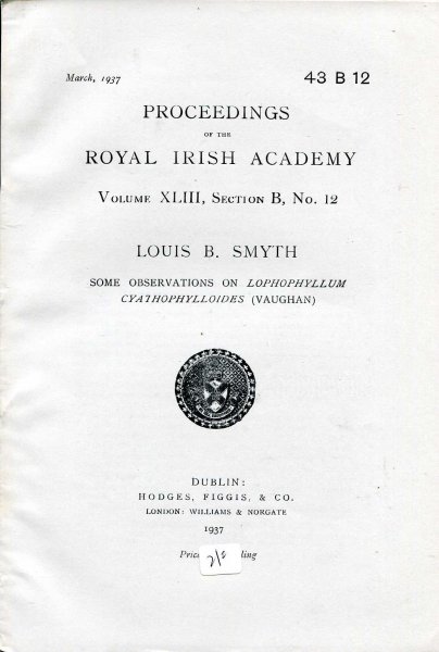 Image for Proceedings of the Royal Irish Academy volume XLIII, Section B, No 12 - Some Observations on Lophophyllum Cyathophylloides (Vaughn)