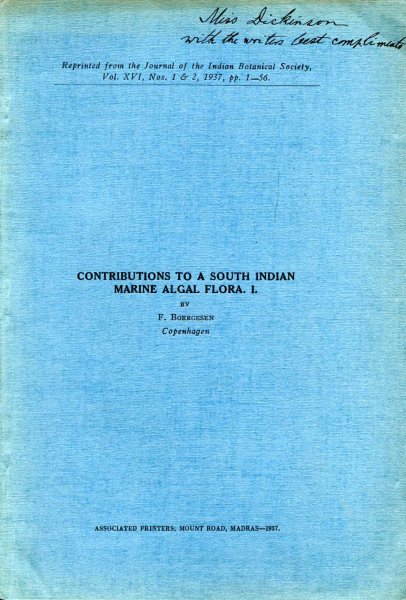 Image for Contributions to a South Indian Marine Algal Flora, reprinted from The Journal of the Indian Botanical Society (three parts, complete)