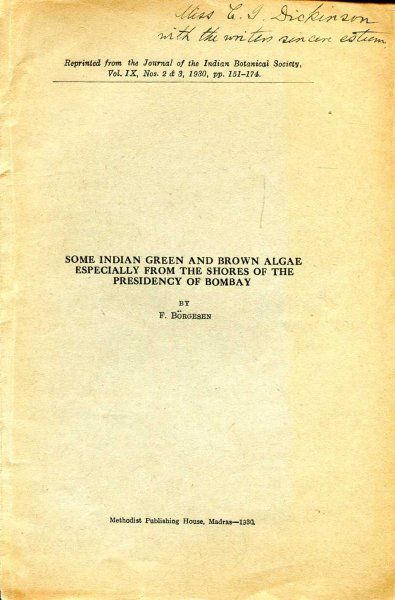 Image for Some Indian Green and Brown Algae, especially from the Shores of the Presidency of Bombay (three parts, complete) reprinted from the Journal of the Indian Botanical Society
