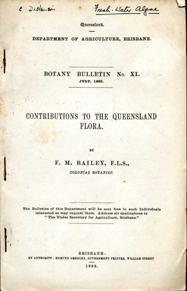 Image for Contributions to the Queensland Flora - Botany Bulletin No XI, July 1895