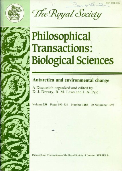 Image for The Royal Society Philosophical Transactions : Biological Sciences, Antarctica and Environmental Change