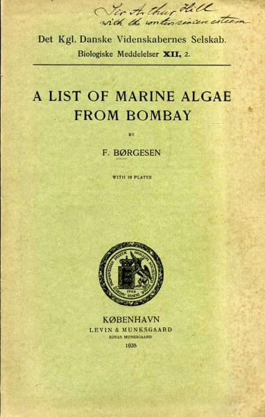 Image for A List of Marine Algae from Bombay (reprinted from the Biologiske Meddelesler XII, 2)