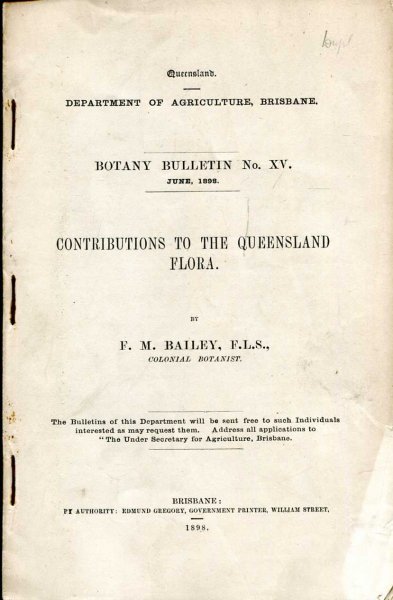 Image for Contributions to the Queensland Flora - Botany Bulletin No XV, June 1898