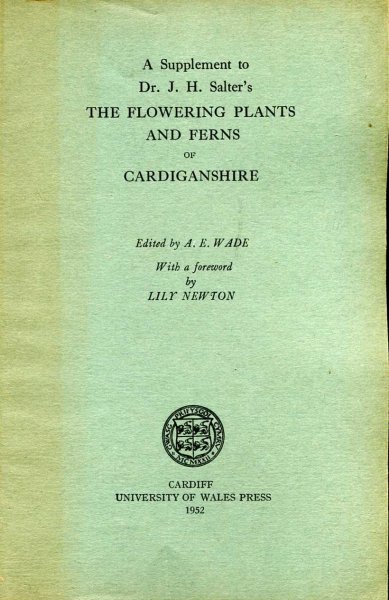 Image for A Supplement to Dr J H Salter's The Flowering Plants and Ferns of Cardinganshire
