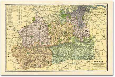 Image for Surrey (1900): Cassini Historical Map, Rolled (BCO-SUR)