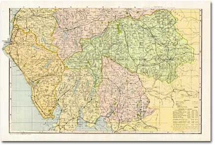 Cumberland Westmoreland North 1900 Cassini Historical Map Rolled Bco Cuw - 