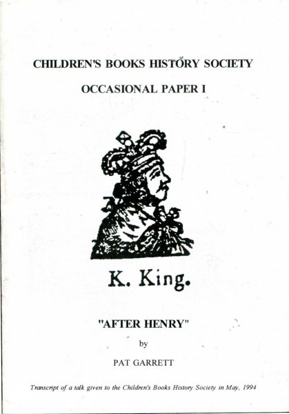 Children's Books History Society Occasional Paper I : "After Henry" Image for Children's Books History Society Occasional Paper I : "After Henry"