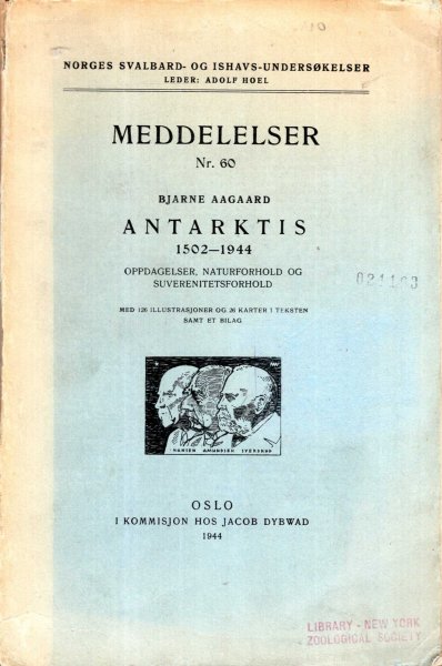 Image for Antarktis 1502-1944 : Meddelelser Nr 60.