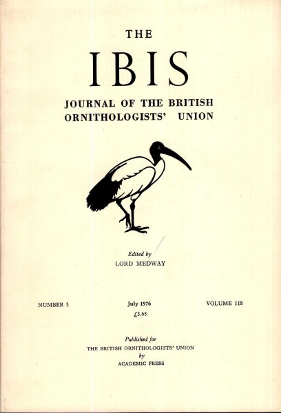 Image for The Ibis : Journal of the British Ornithologists' Union volume 118, Number 3, July 1976