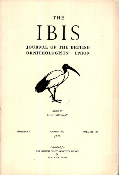 Image for The Ibis : Journal of the British Ornithologists' Union volume 115, Number 4, October 1973