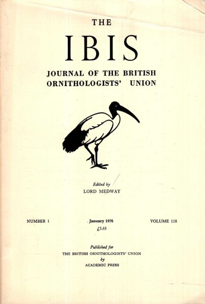 Image for The Ibis : Journal of the British Ornithologists' Union volume 118, Number 1, January 1976