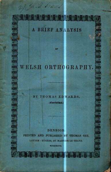Image for A Brief Analysis of Welsh Orthography