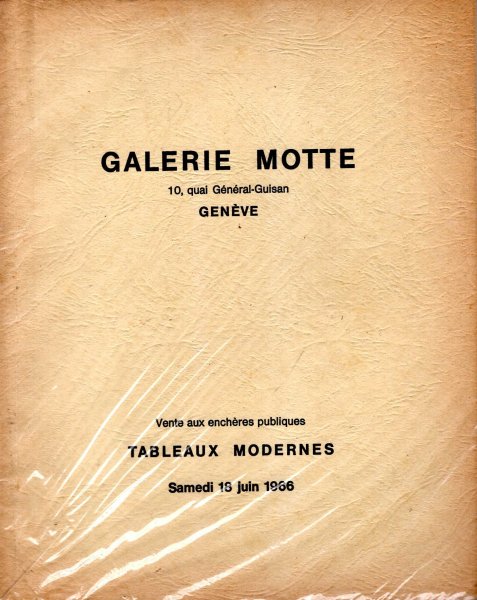 Image for Galerie Motte : Vente aux encheres publiques Tableaux Modernes, Samedie 18 juin 1966