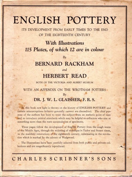 Image for English Pottery its development from early times to the end of the eighteenth century with An Appendix on the Wortham Potters
