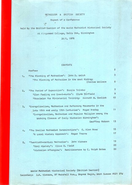Image for Methodism & British Society, Report of a Conference, July 1975