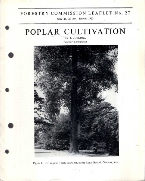Image for Forestry Commission Leaflet No 27 : Poplar Cultivation