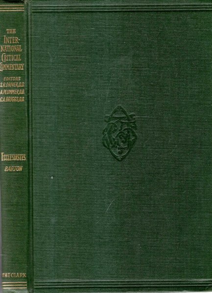 Image for A Critical and Exegetical Commentary on The Book of Ecclesiastes