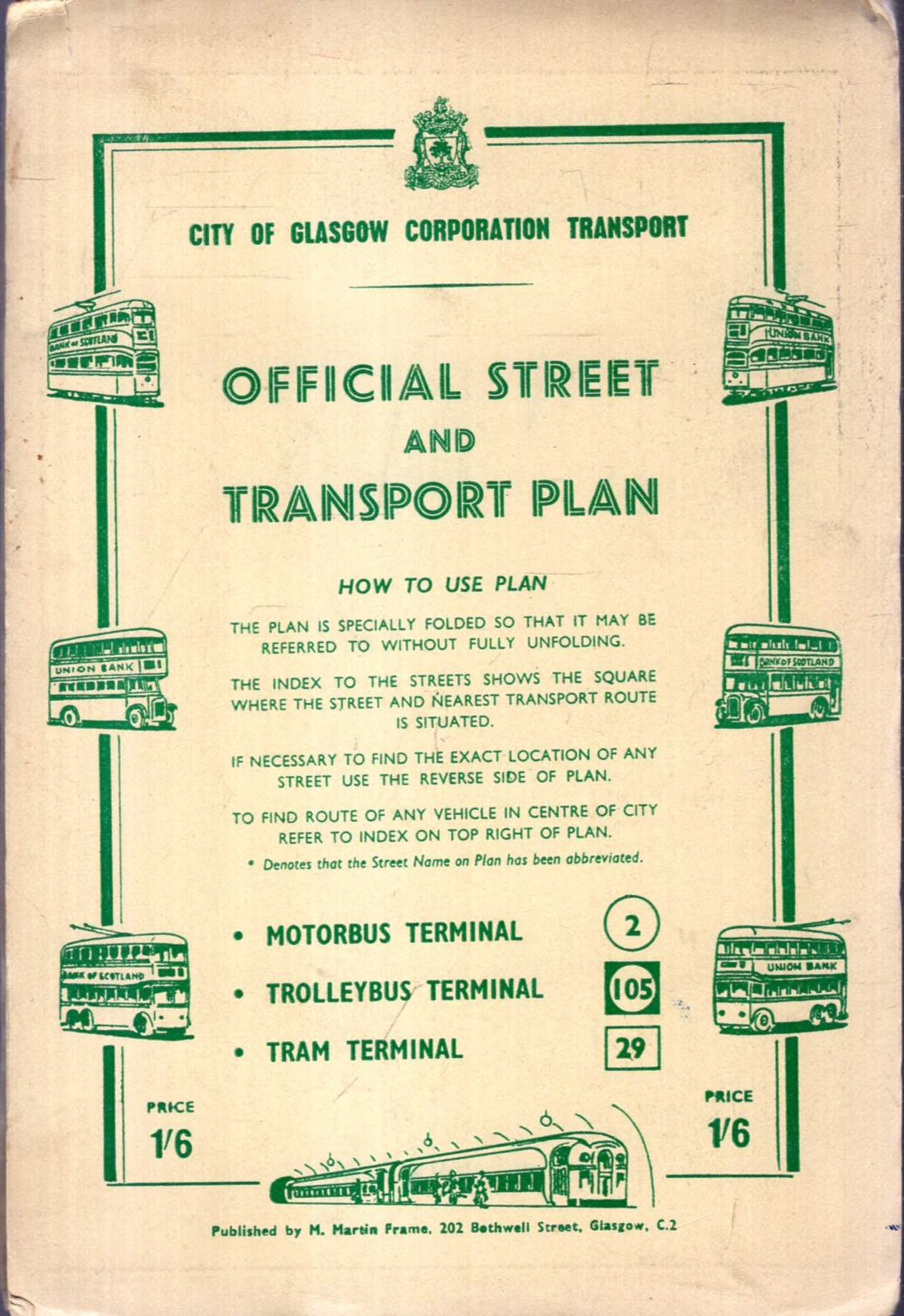 Image for City of Glasgow Corporation Transport : Official Street and Transport Plan
