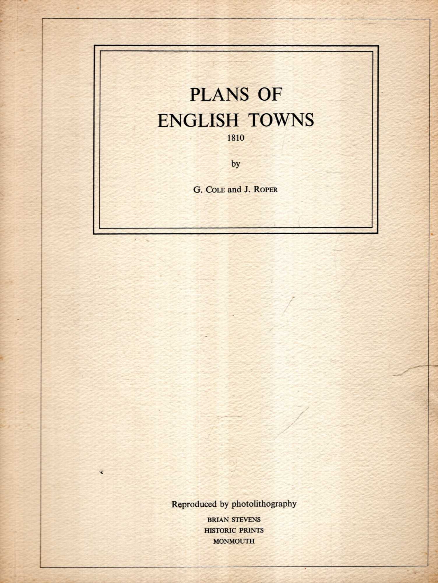 Image for Plans of English Towns 1810