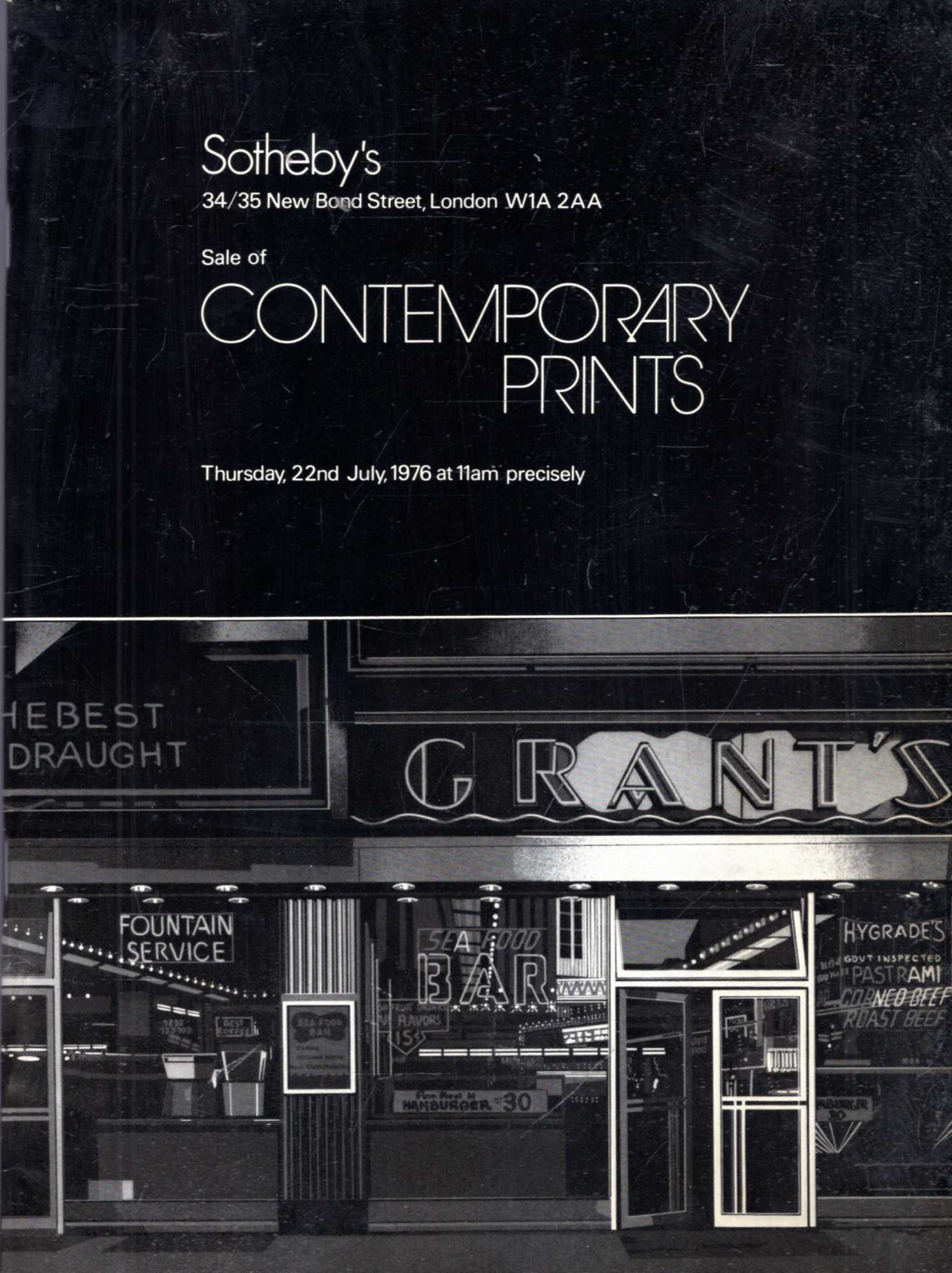 Image for Sale of Contemporary Prints, 22 July, 1976