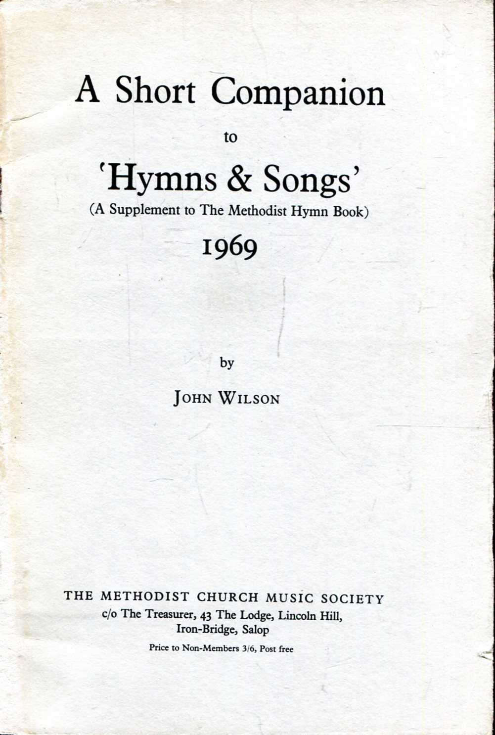 Image for A Short Companion to 'Hymns & Songs' (A Supplement to The Methodist Hymn Book)