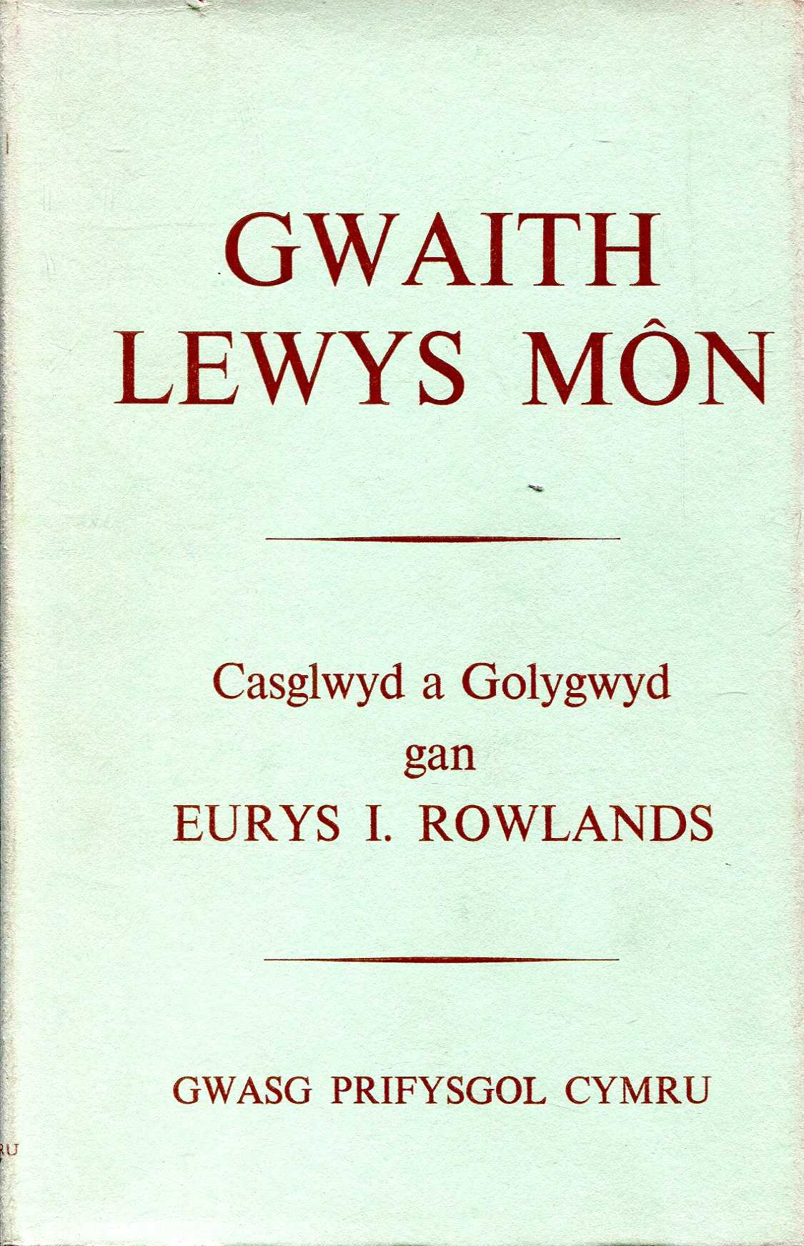 Image for Gwaith Lewys Mon