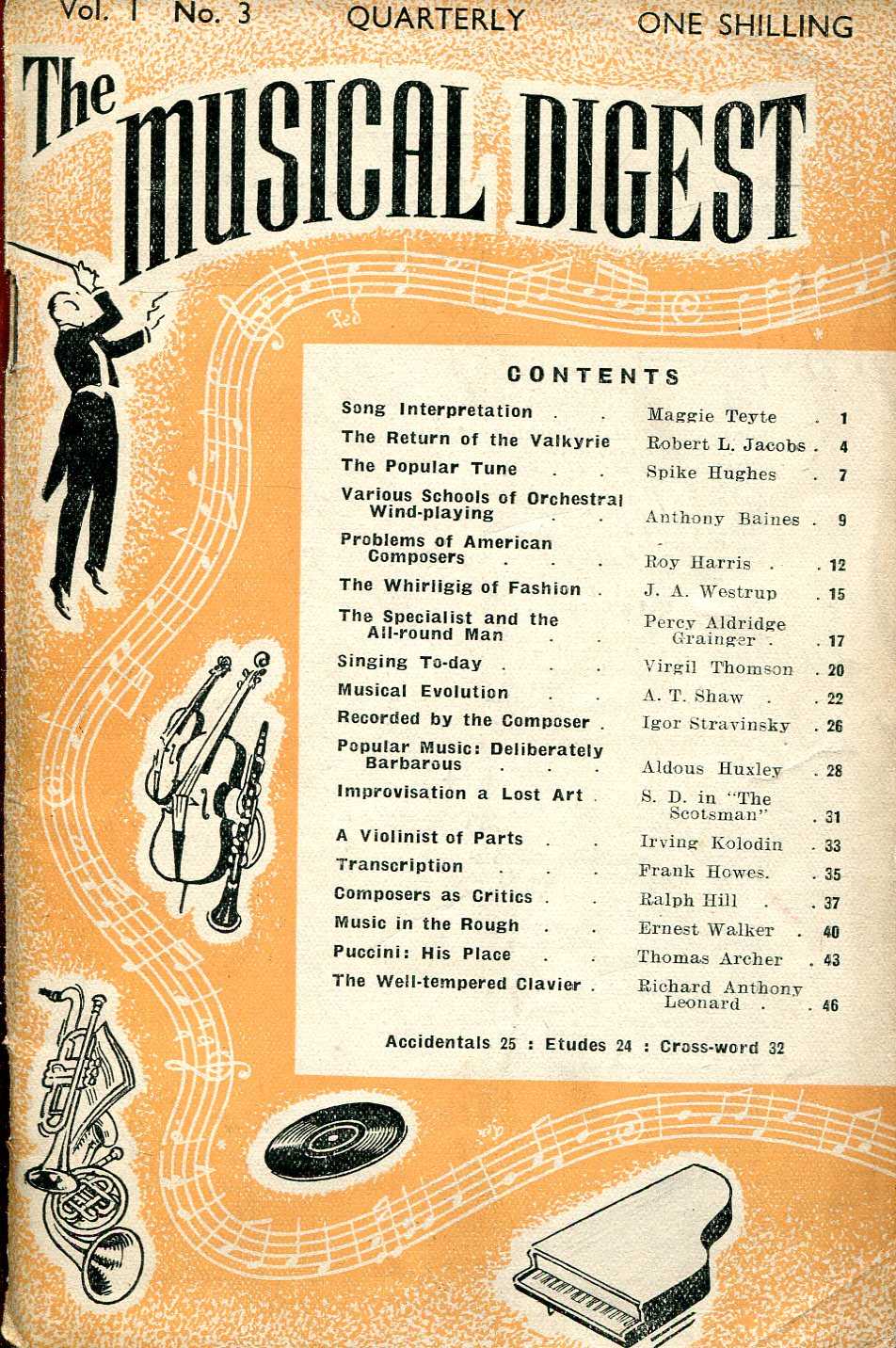 Image for The Musical Digest Quarterly : Volume 1 No 3, August 1947
