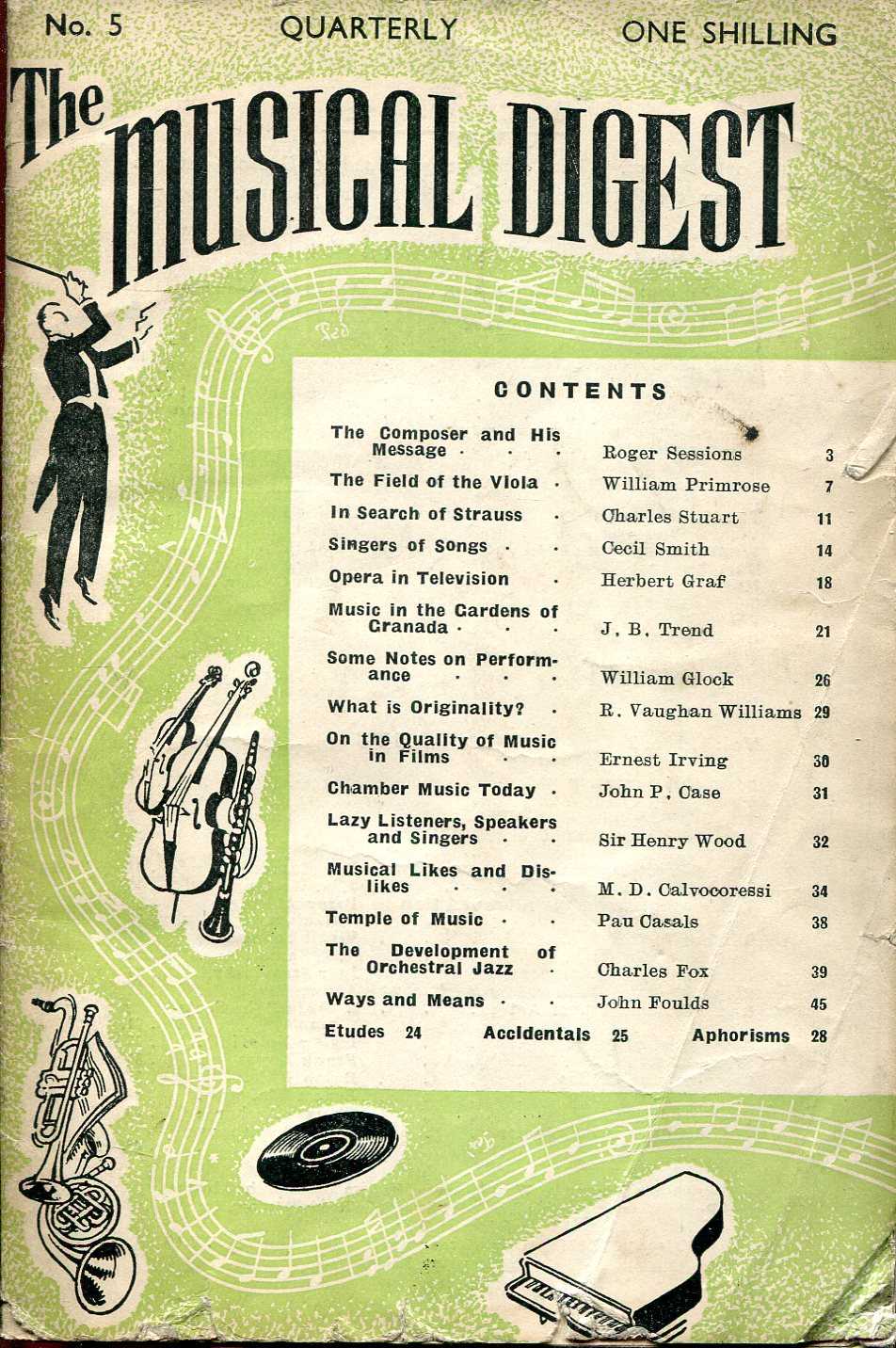Image for The Musical Digest Quarterly : Volume 1 No 5, Spring 1948