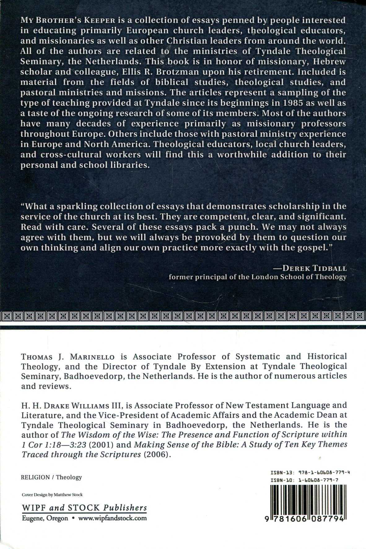 My Brother's Keeper Essays in Honor of Ellis R. Brotzman