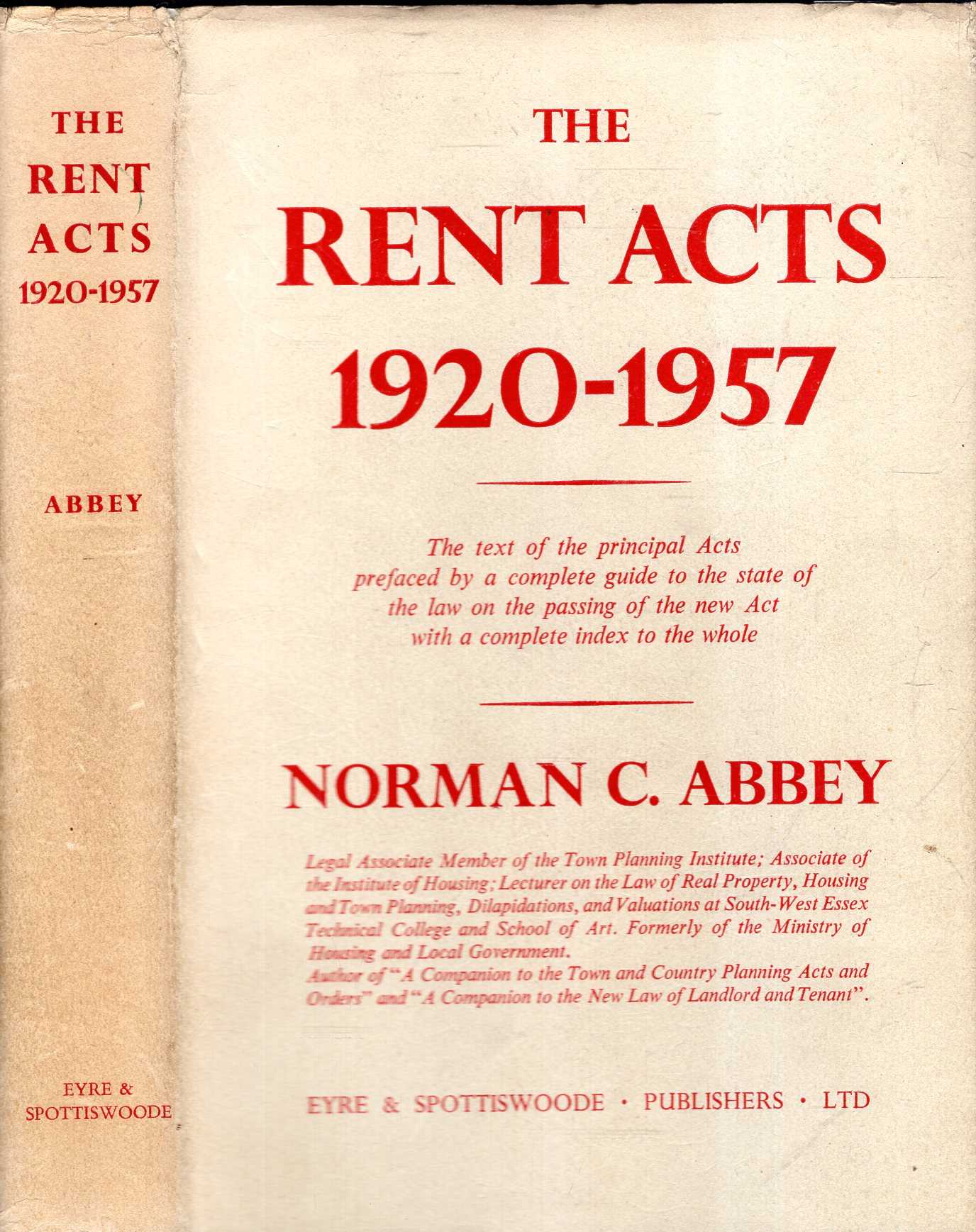 Image for The Rent Acts 1920-1957