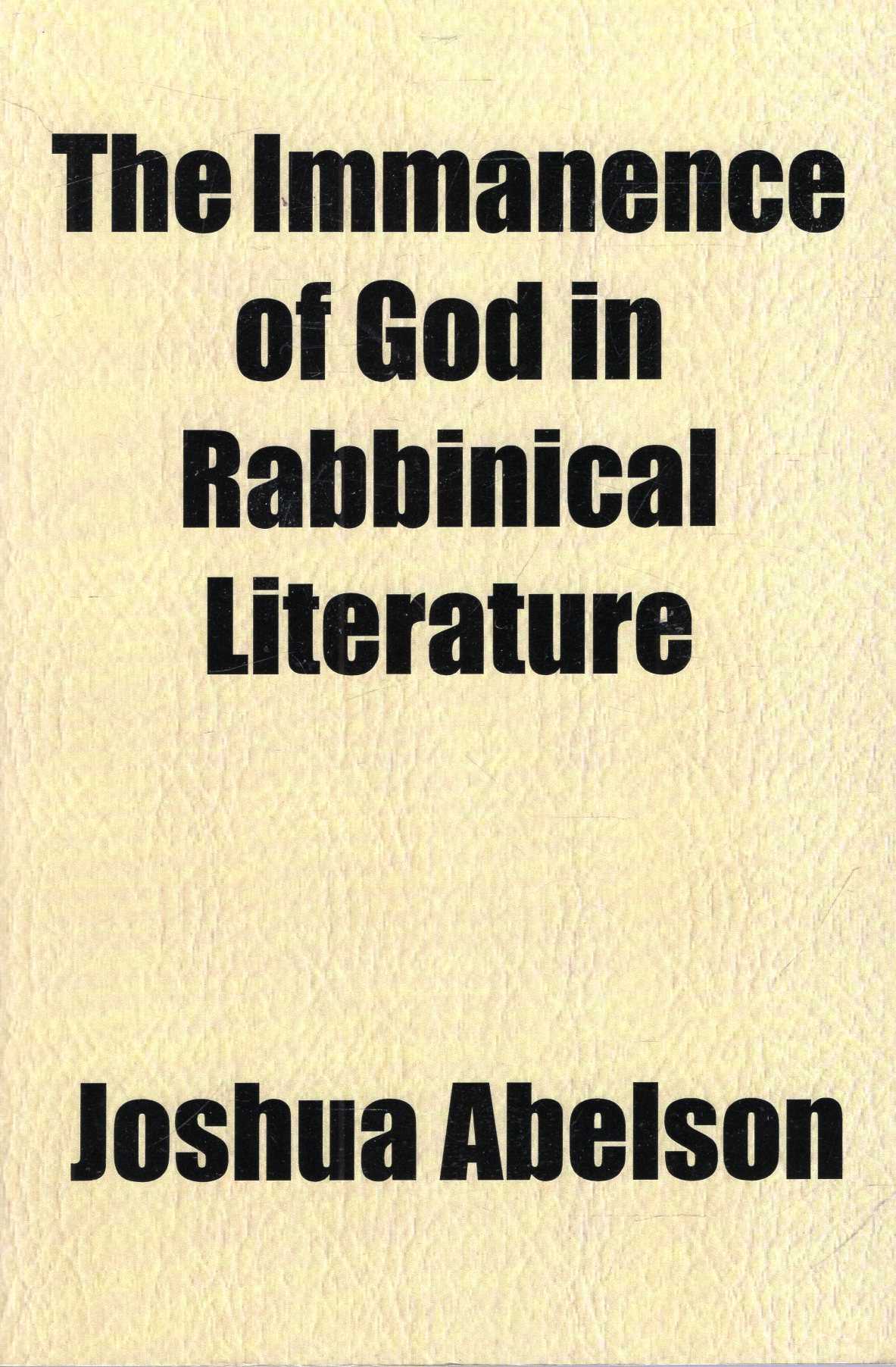 Image for The Immanence of God in Rabbinical Literature